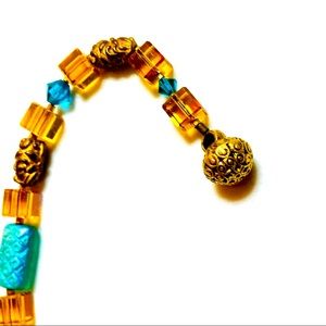 Handmade Aqua Gold Bracelet by McGlamorous